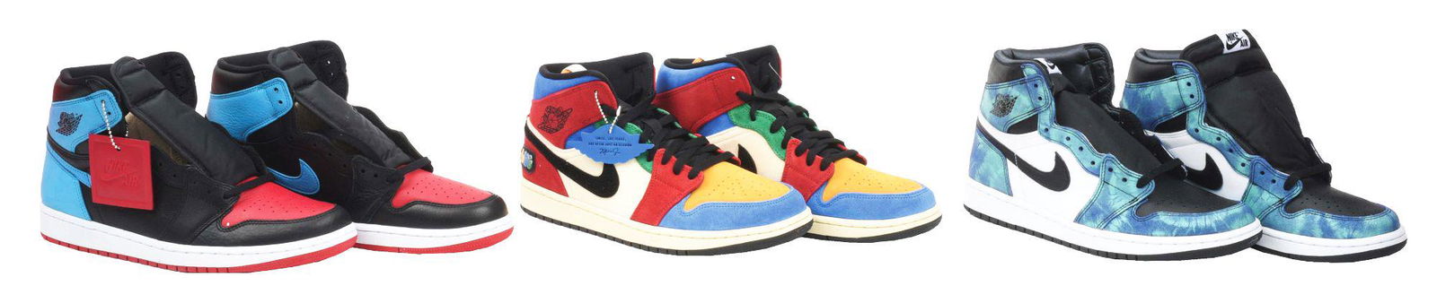 LOT OF 3: NIKE AIR JORDAN 1 SNEAKERS. (1 of 9)