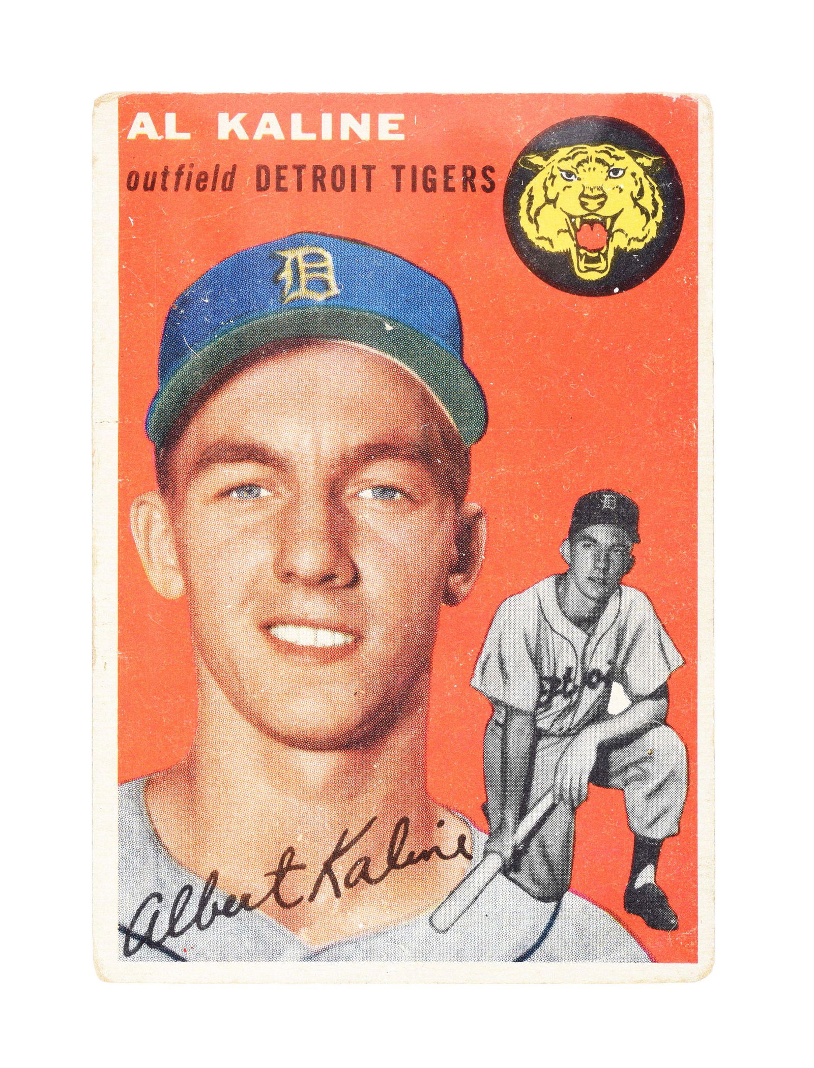 1954 TOPPS AL KALINE ROOKIE BASEBALL CARD. (1 of 2)