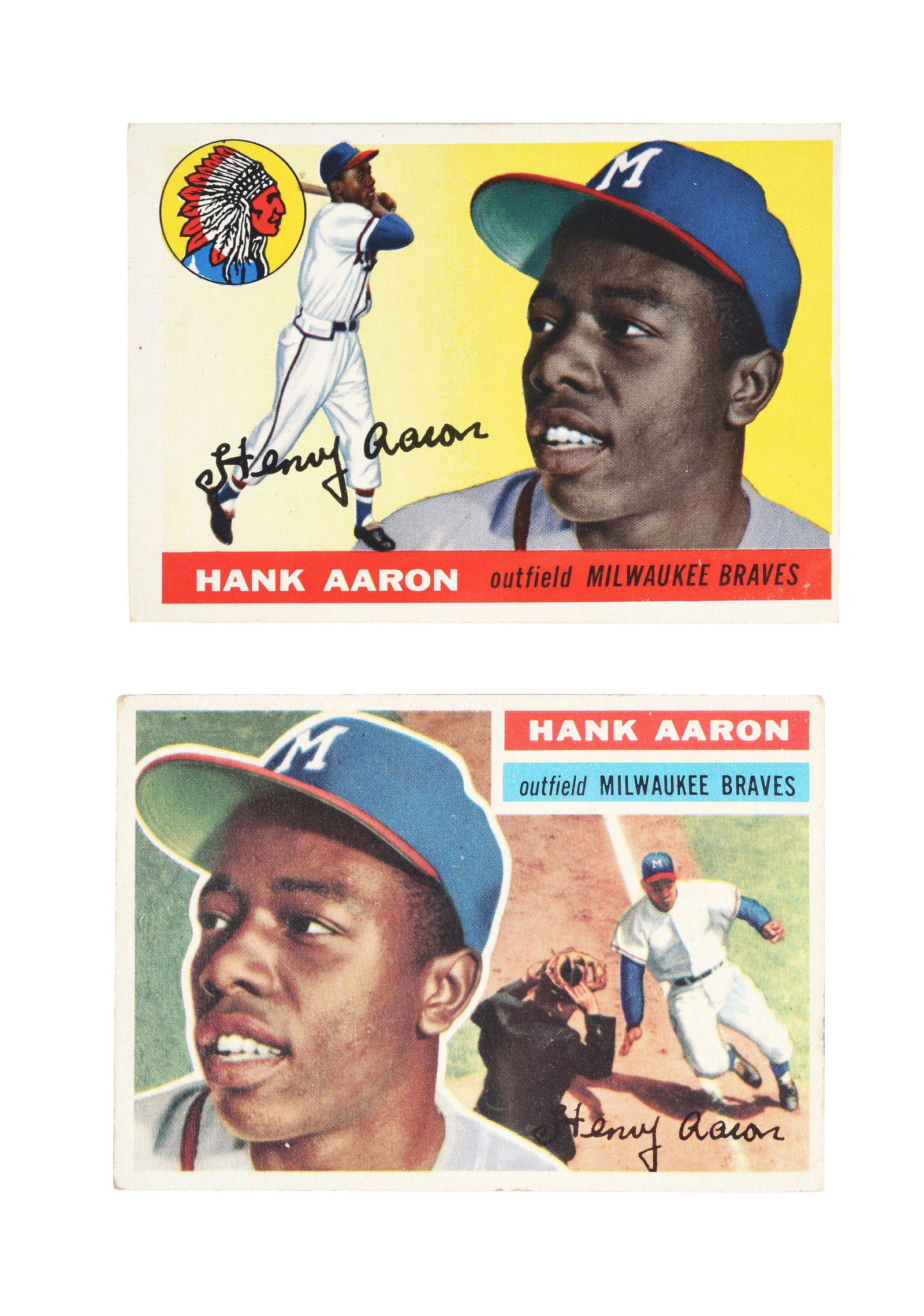 LOT OF 2: TOPPS HENRY AARON BASEBALL CARDS. (1 of 2)