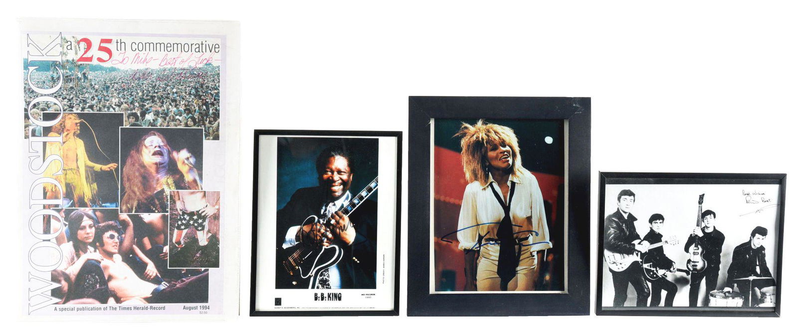 LOT OF 4: AUTOGRAPHED MUSIC MEMORABILIA ITEMS. (1 of 10)