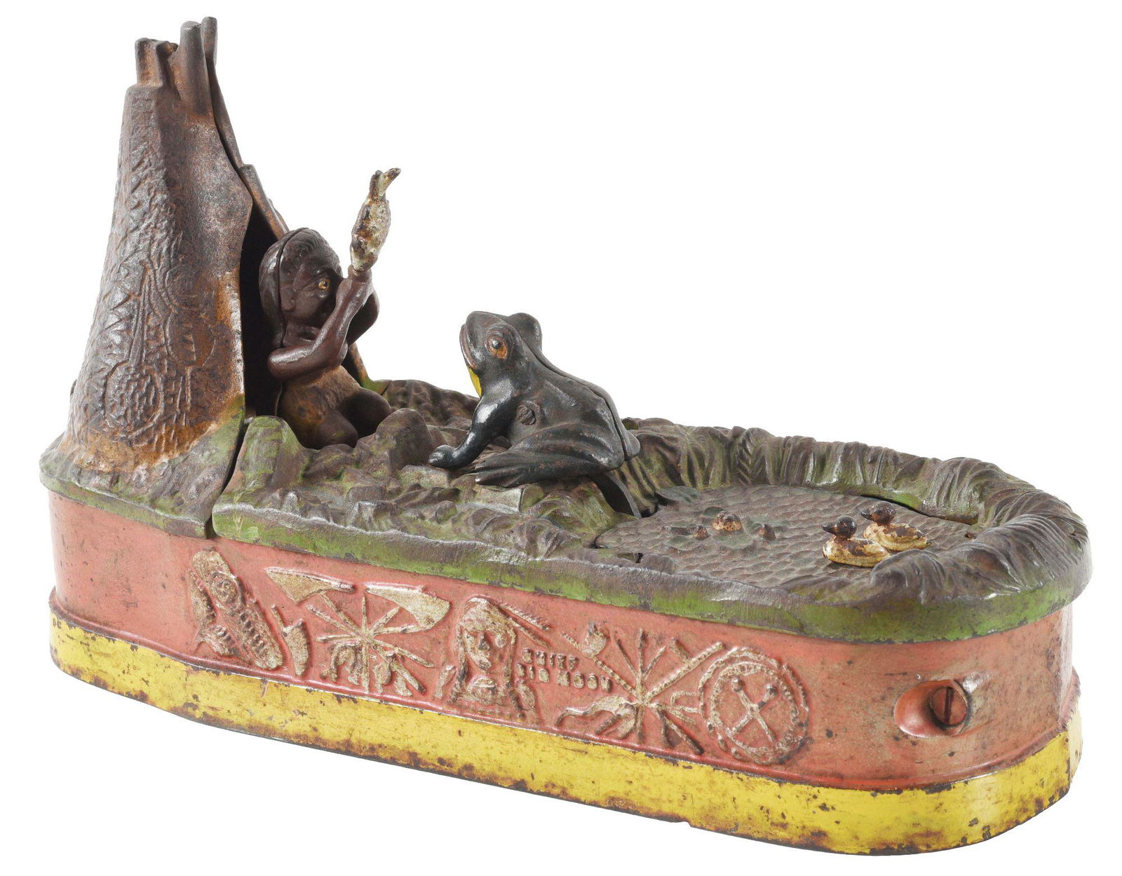 CHIEF BIG MOON MECHANICAL BANK. (1 of 5)