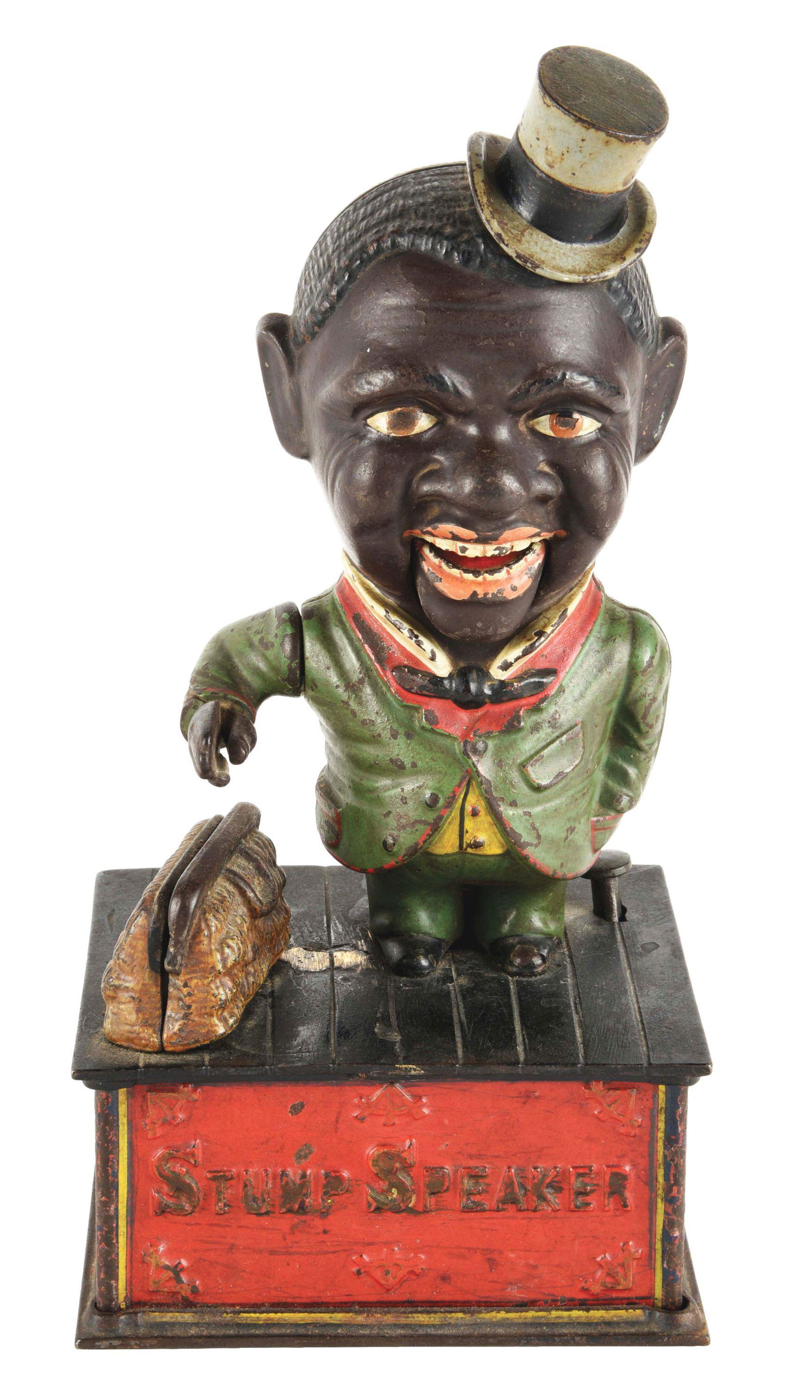 STUMP SPEAKER MECHANICAL BANK. (1 of 7)