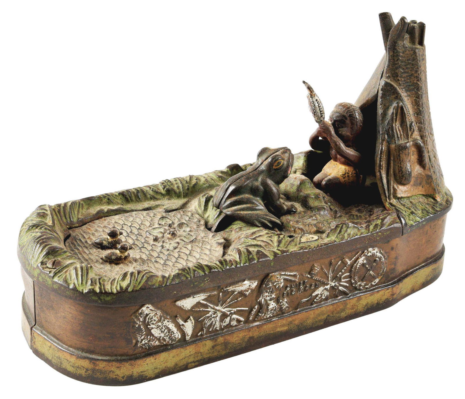 CHIEF BIG MOON MECHANICAL BANK. (1 of 7)