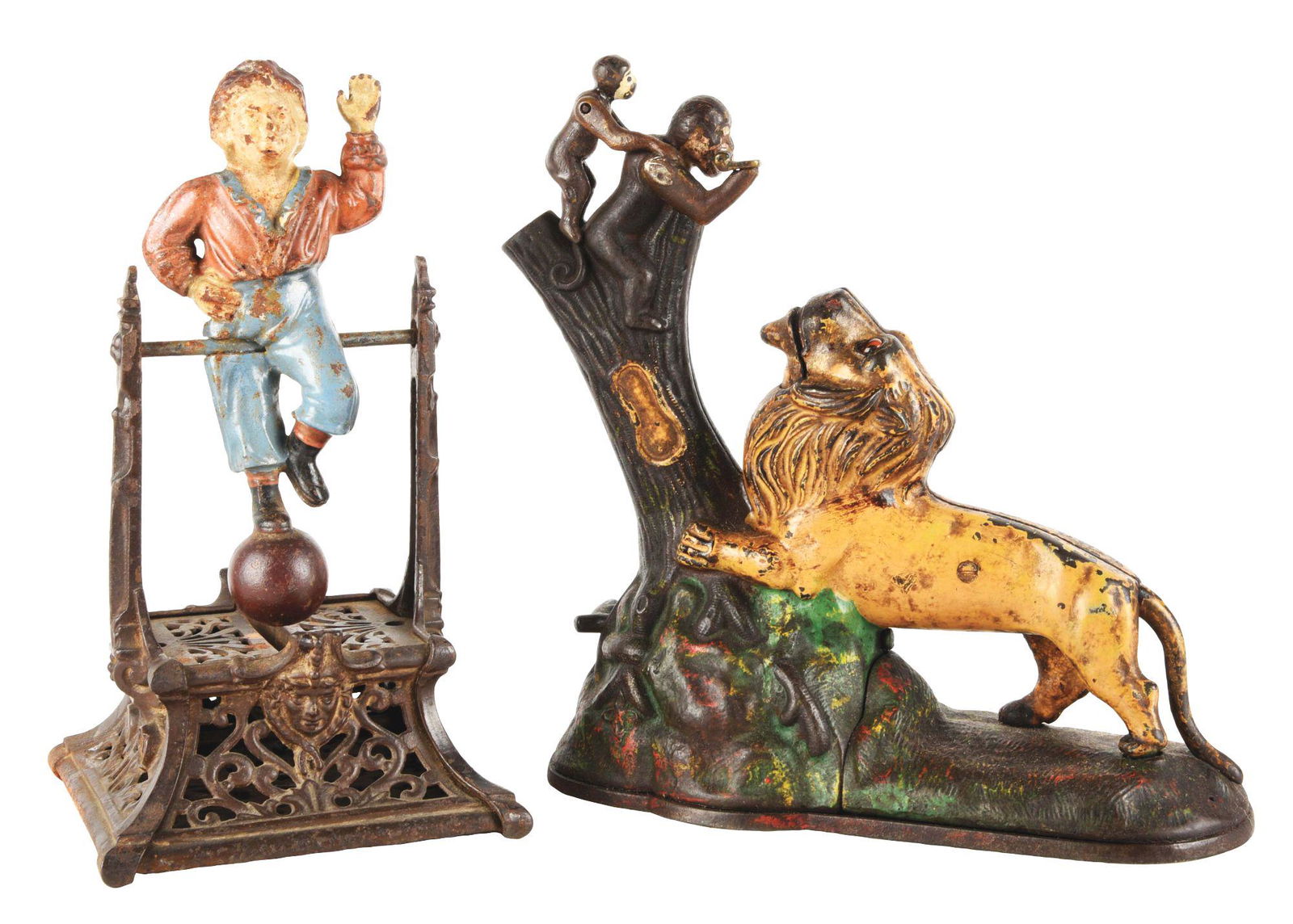 LOT OF 2: BOY ON TRAPEZE AND LION AND TWO MONKEYS (1 of 7)