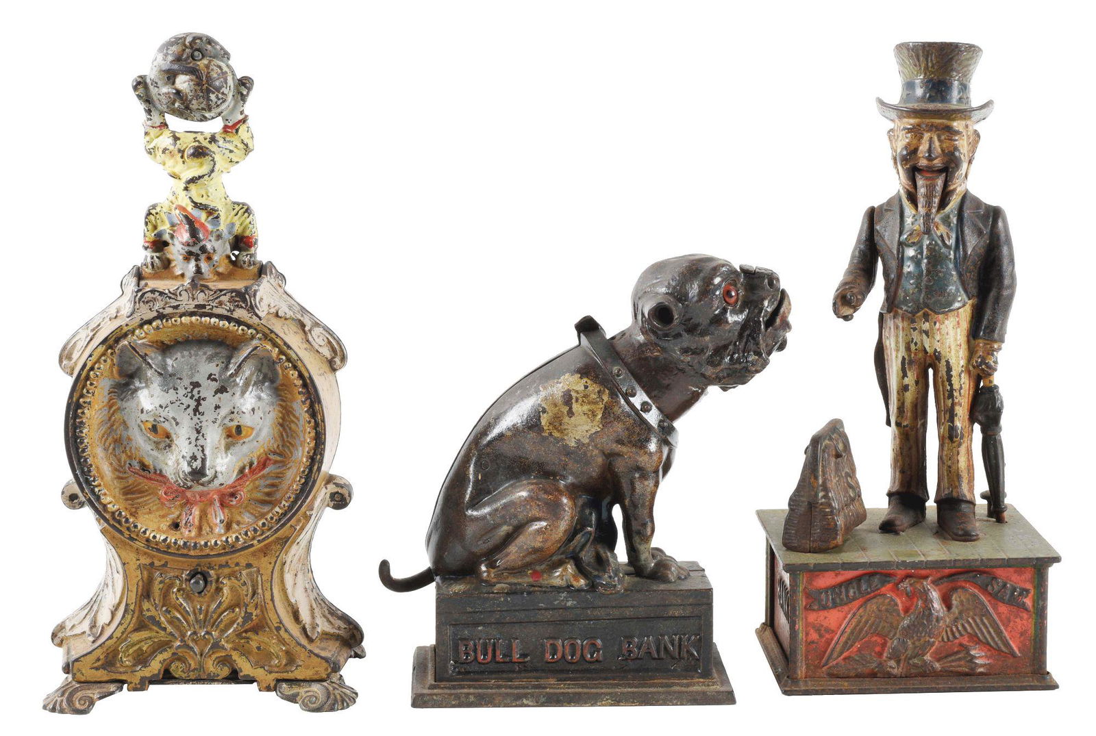 LOT OF 3: BULLDOG, UNCLE SAM AND CAT & MOUSE MECHANICAL (1 of 5)