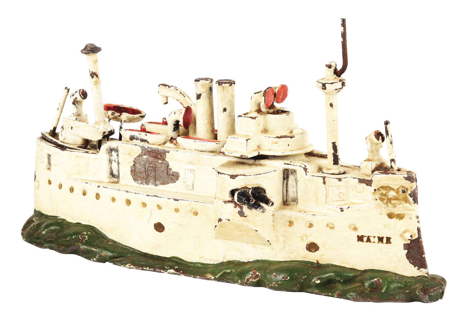 BATTLESHIP MAINE CAST-IRON STILL BANK. (1 of 7)