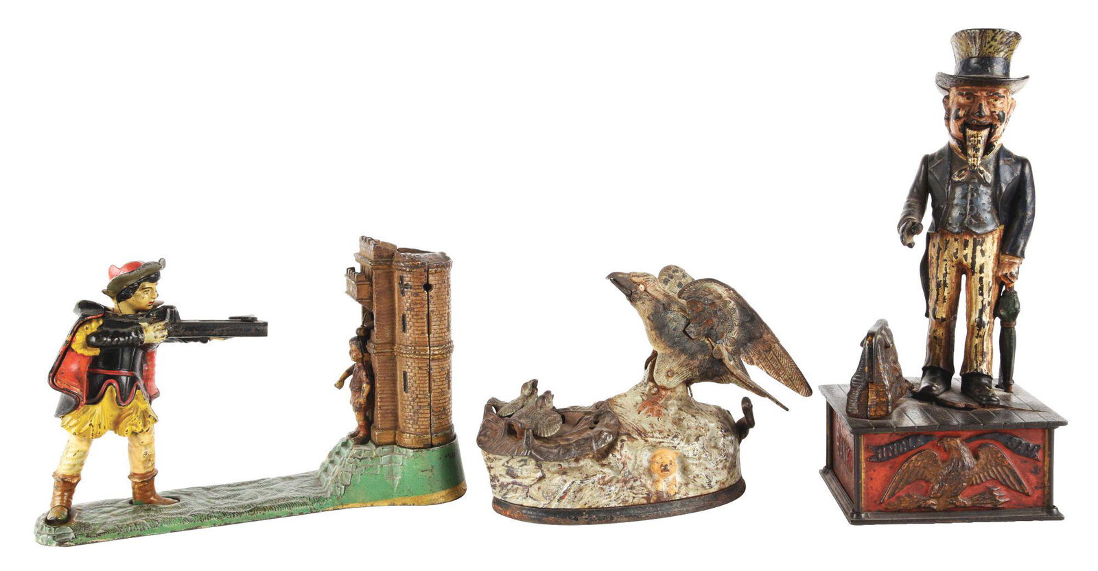 LOT OF 3: CAST-IRON PROJECT BANKS INCLUDING WILLIAM (1 of 9)