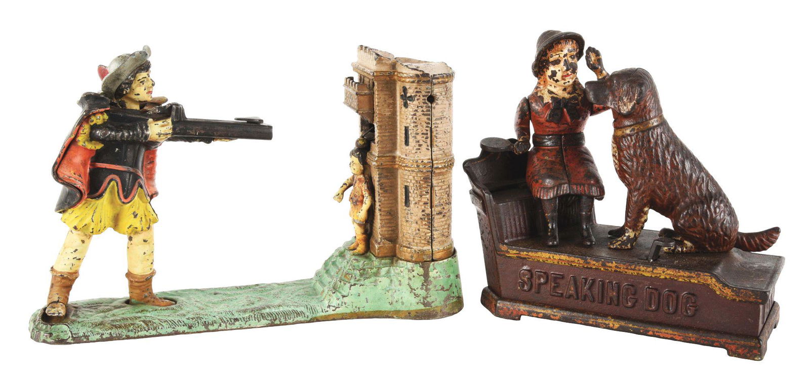 LOT OF 2: WILLIAM TELL AND SPEAKING DOG BANKS. (1 of 7)