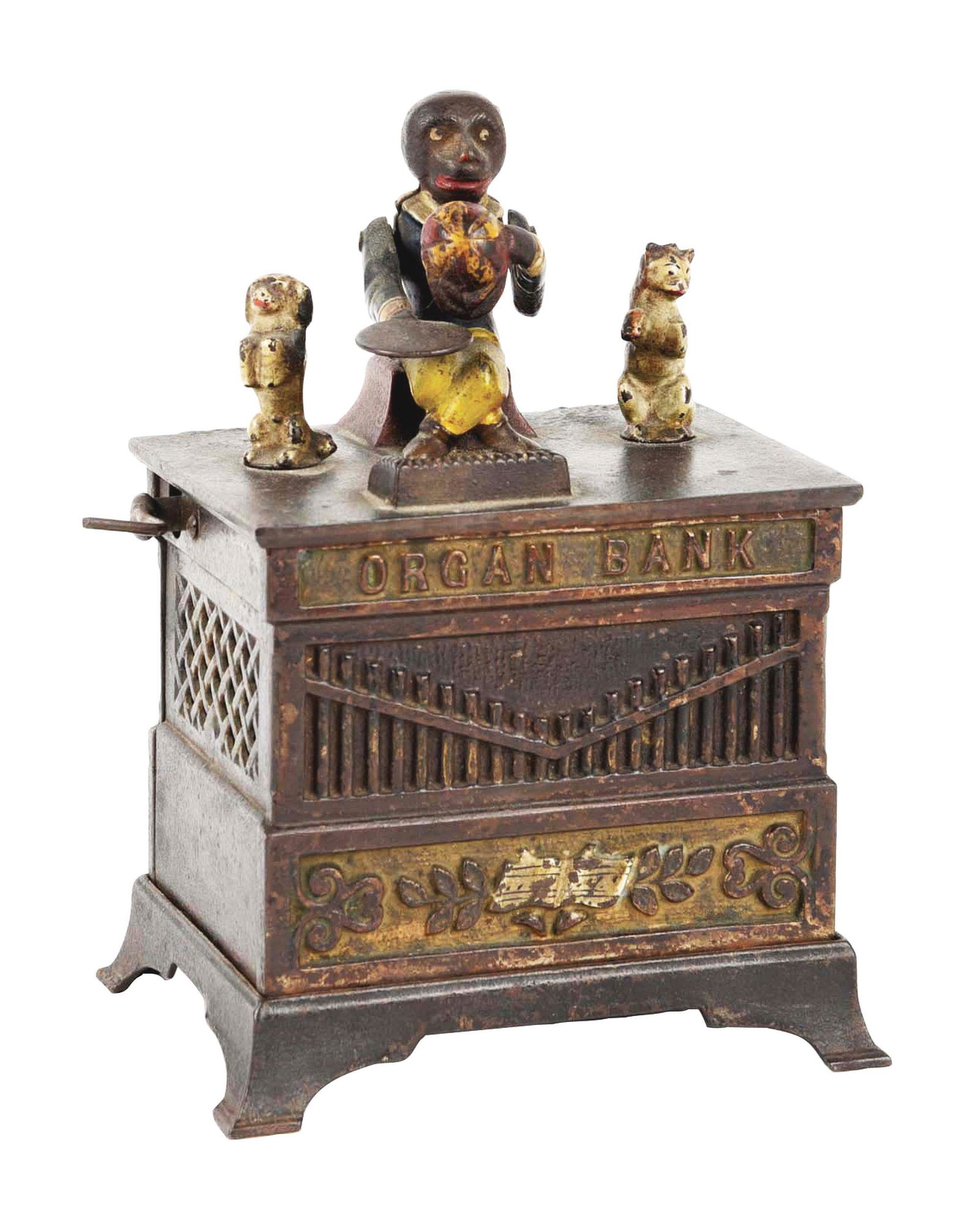 ORGAN CAT AND DOG MECHANICAL BANK. (1 of 5)