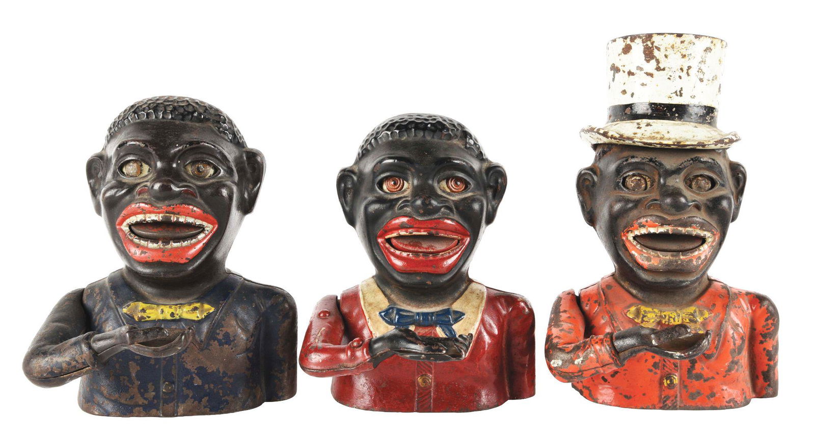 LOT OF 3: CAST-IRON MECHANICAL JOLLY 'N' BANKS. (1 of 8)