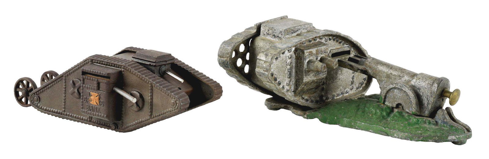 LOT OF 2: TANK SAVINGS AND CANNON BANKS. (1 of 4)