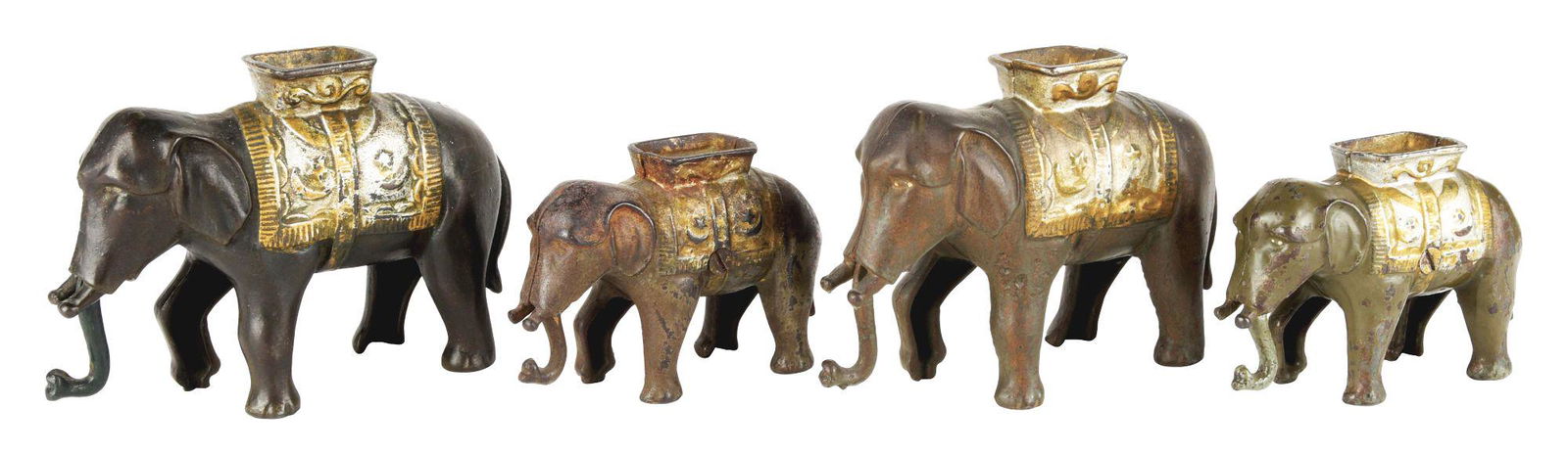 LOT OF 4: CAST-IRON ELEPHANT BANKS. (1 of 6)