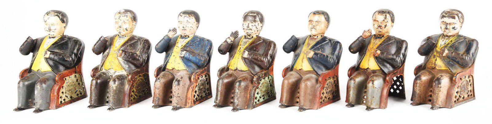 LOT OF 7: CAST-IRON MECHANICAL TAMMANY BANKS. (1 of 11)