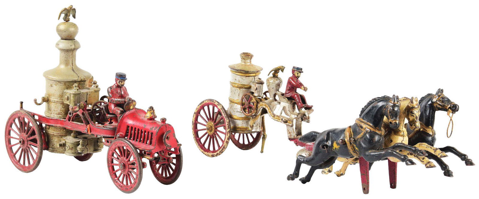 LOT OF 2: AMERICAN MADE CAST-IRON FIRE TOYS. (1 of 3)