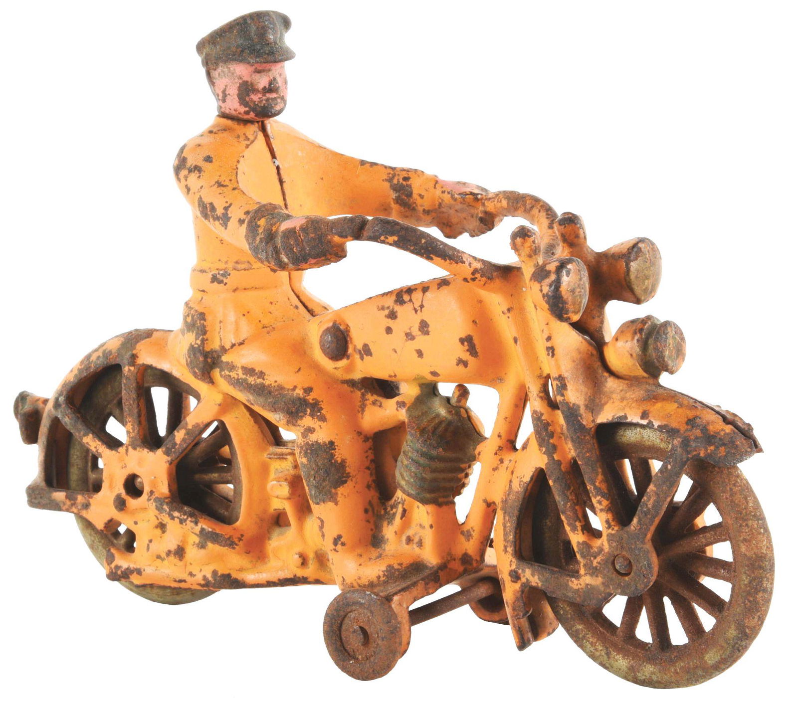 CAST-IRON HUBLEY HARLEY DAVIDSON MOTORCYCLE TOY. (1 of 3)