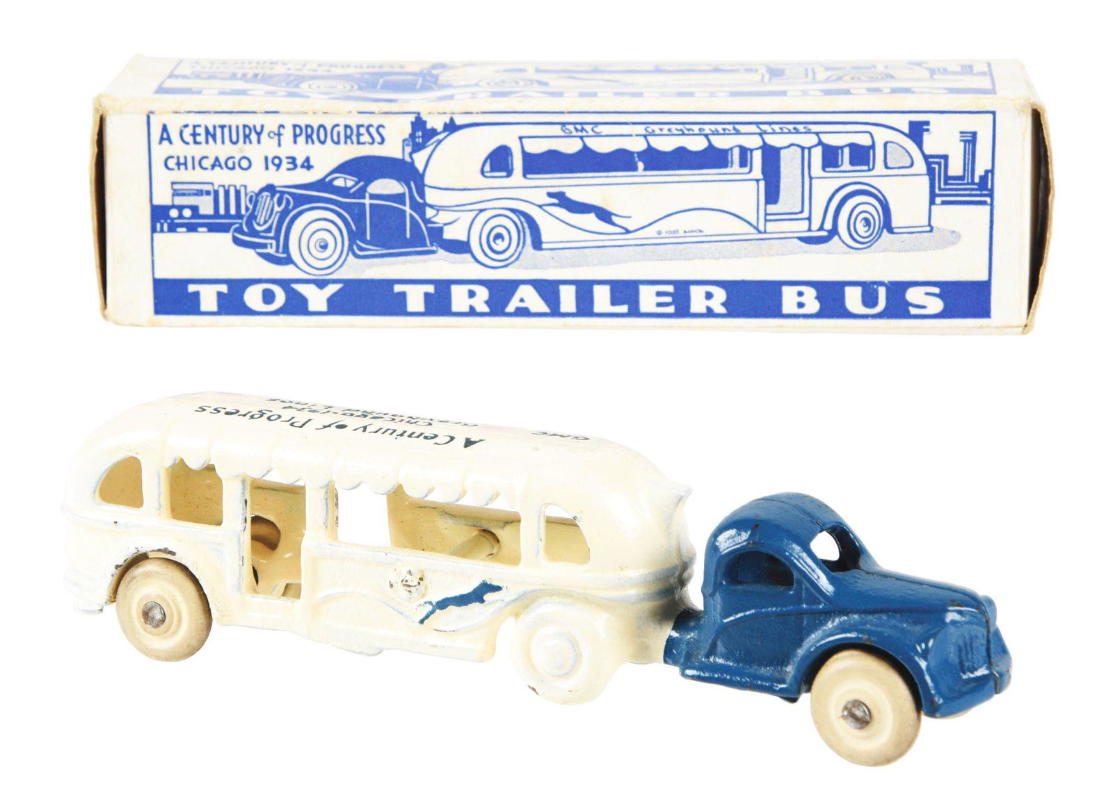 CAST IRON ARCADE CENTURY OF PROGRESS TRACTOR TRAILER IN (1 of 3)
