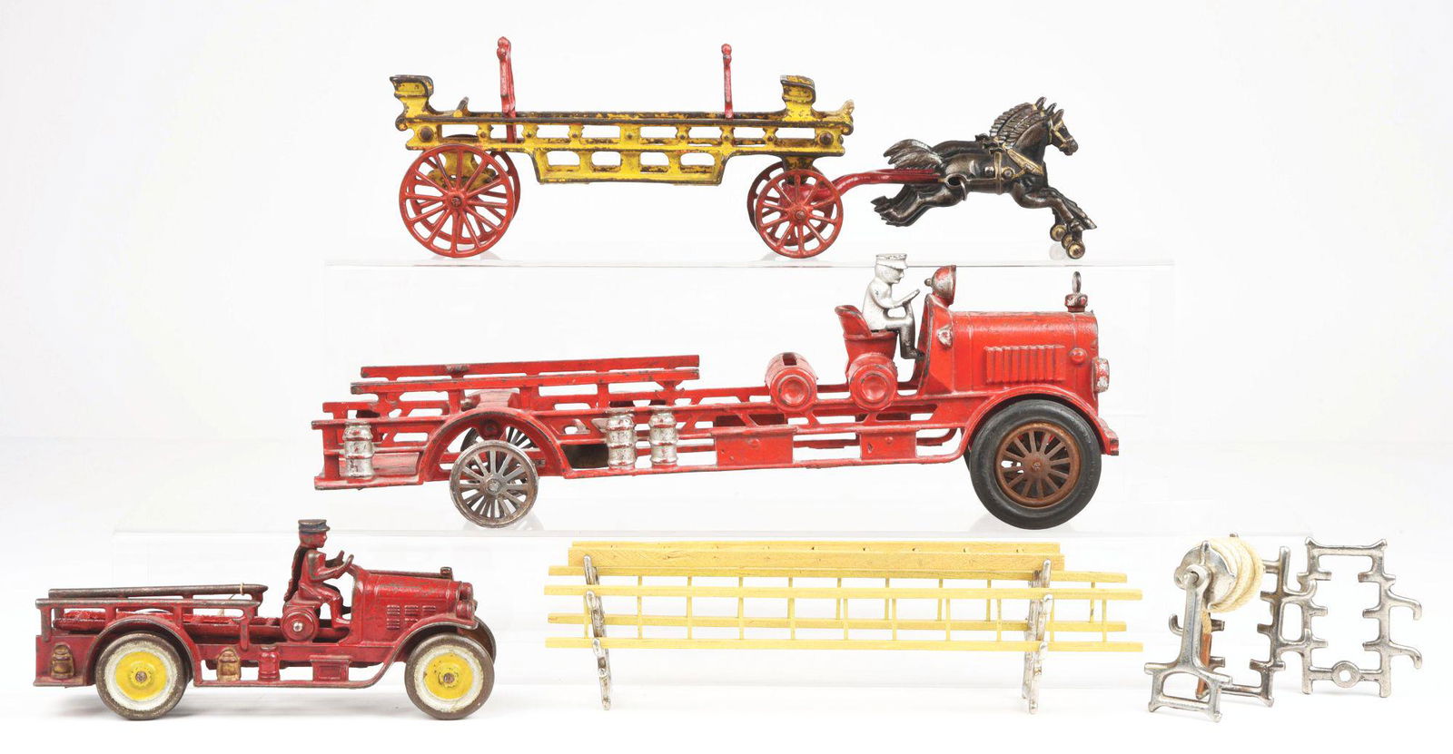 LOT OF 3: CAST IRON AMERICAN MADE HORSE DRAWN AND AUTO (1 of 2)