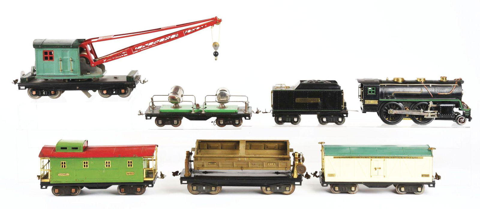 LOT OF 7: LIONEL NO. 384 L&T WITH FREIGHT CARS. (1 of 2)