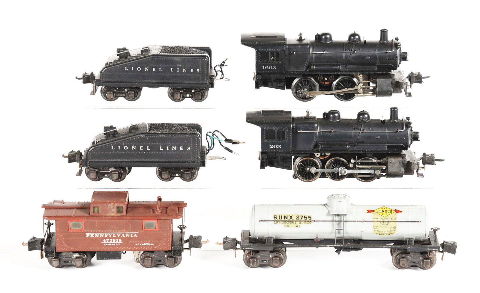 LOT OF 6: PRE AND POST-WAR TRAINS, MOSTLY SWITCHERS. (1 of 2)