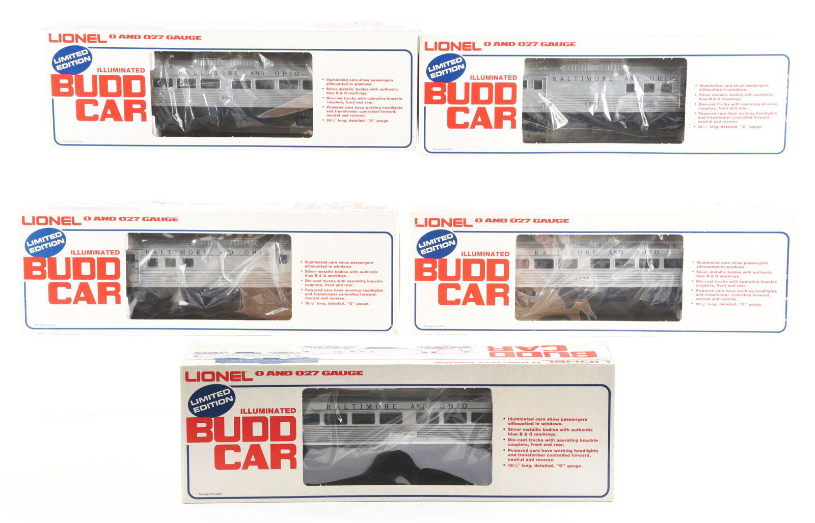 LOT OF 5: LIONEL B&O BUDD CARS. (1 of 5)