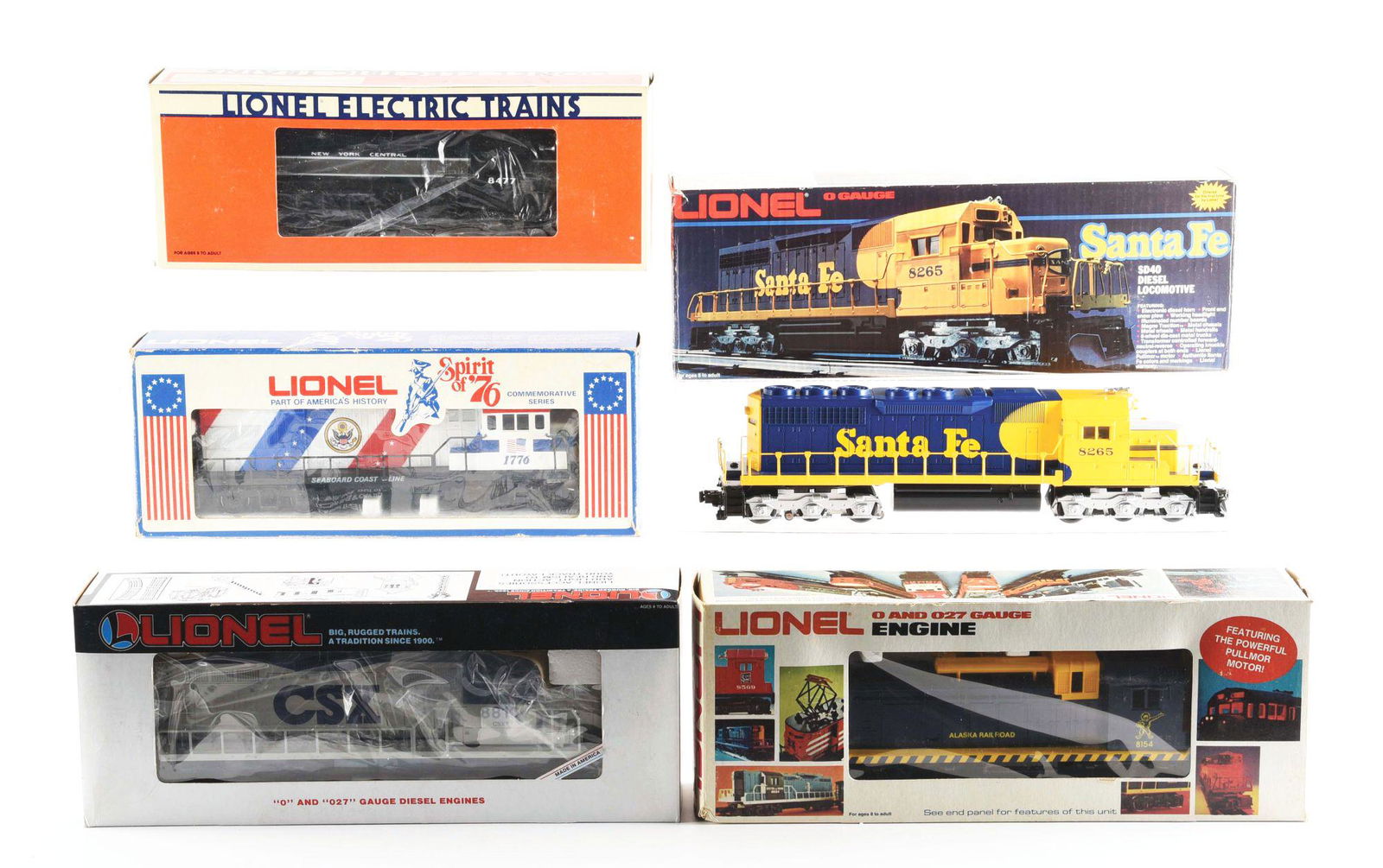 LOT OF 5: LIONEL TRAINS. (1 of 6)