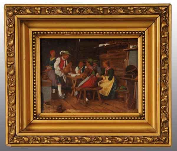 Oil on Board Painting by Defregger.: Franz Defregger (Austrian, 1835 - 1921). Nice depiction of an innkeeper. Fine detail. 5" x 4". (Excellent).