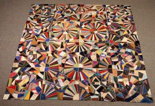Antique Crazy Patch Quilt.