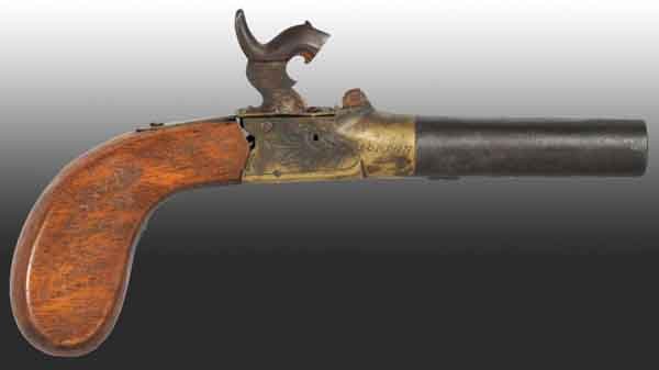 Single-Shot Percussion Vest Pistol.: Marked "London/D. Rich. Hollis".