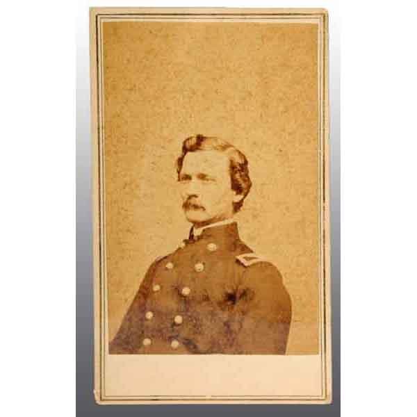 General 1st Provost Marshall James Barnet Fry CDV: Bust view. Arrested over 76,000 deserters. Marked "Anthony from Brady" on back with tax stamp. 4" x 2 - 1/2". (Excellent).