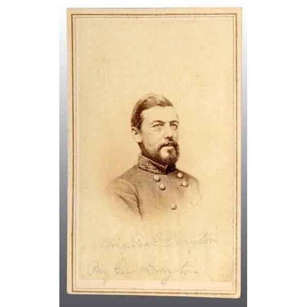 Confederate General Thomas Fenwick Drayton CDV.: Bust view. West Point class of 1828 with Jeff Davis. Marked "CD Fredericks, NY" on back. 4" x 2 - 1/2". (Excellent).