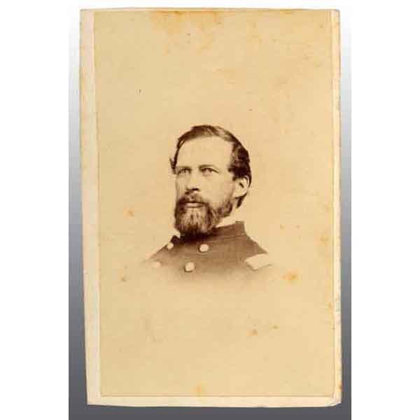 Colonel Joel J. Seaver CDV.: Colonel of the 16th NY Infantry. Bust view. Marked "McClees Galleries Washington DC". 4" x 2 - 1/2". (Excellent).