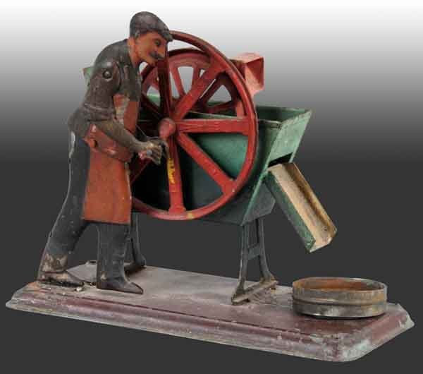Bing Man at Grinder No. 10/243.: Circa 1927. 5" x 5 - 1/2". Base: 6". (Very Good).