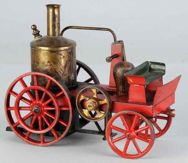 Early German Fire Pumper.: This pumper is of the style of Schoenner yet has features not normally found on a Schoenner. The drive mechanism, the general configuration of the frame and the engine are typical Schoenner. The flywh