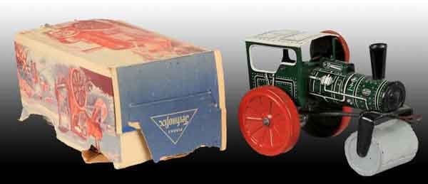 Techno Fix No. 261 Tin Wind-Up Steam Roller.: Box (Poor - Good) Toy (Very Good). 6" x 8 - 1/2".