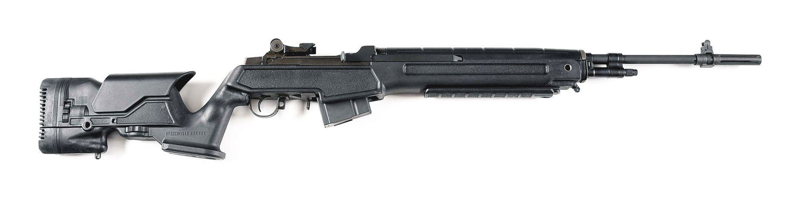 (M) SPRINGFIELD ARMORY M1A LOADED MODEL SEMI-AUTOMATIC: Springfield Armory M1A "Loaded Model" semi-automatic rifle in .308. Serial number is "369011". The "Loaded Model" features a "National Match" barrel which is correctly marked "NM". Buttstock is fully 