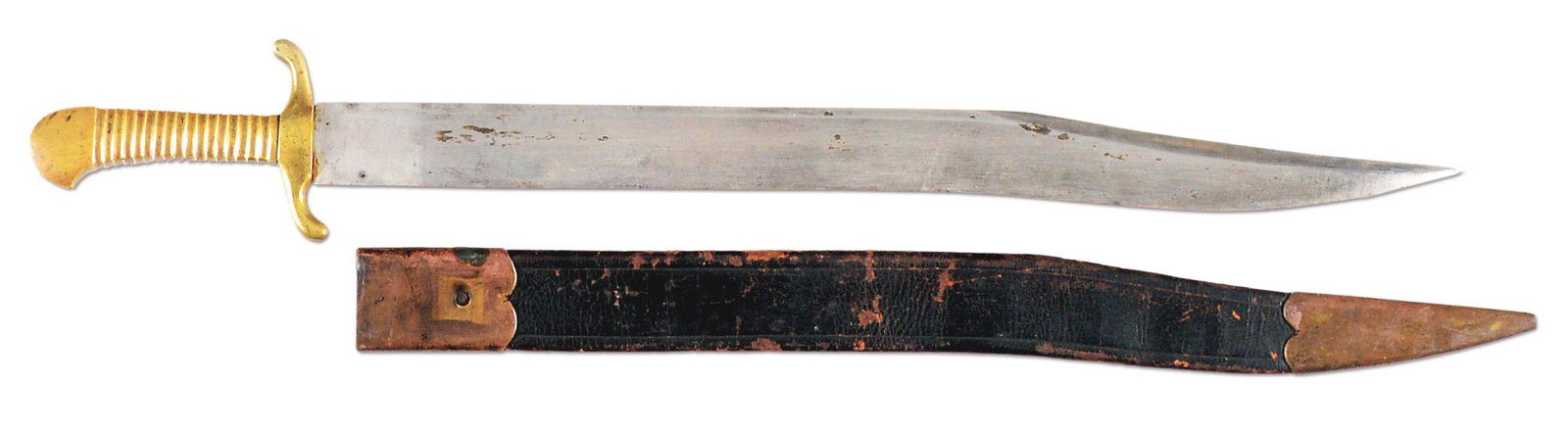CIVIL WAR BOWN & TETLEY TURNER RIFLE BAYONET AND: Civil War Turner bayonet complete with the original scabbard. This bayonet was produced by the cutlery maker Bown & Tetley of Pittsburgh, and the ricasso is appropriacy marked "Bown & Tetley / Pittsbu