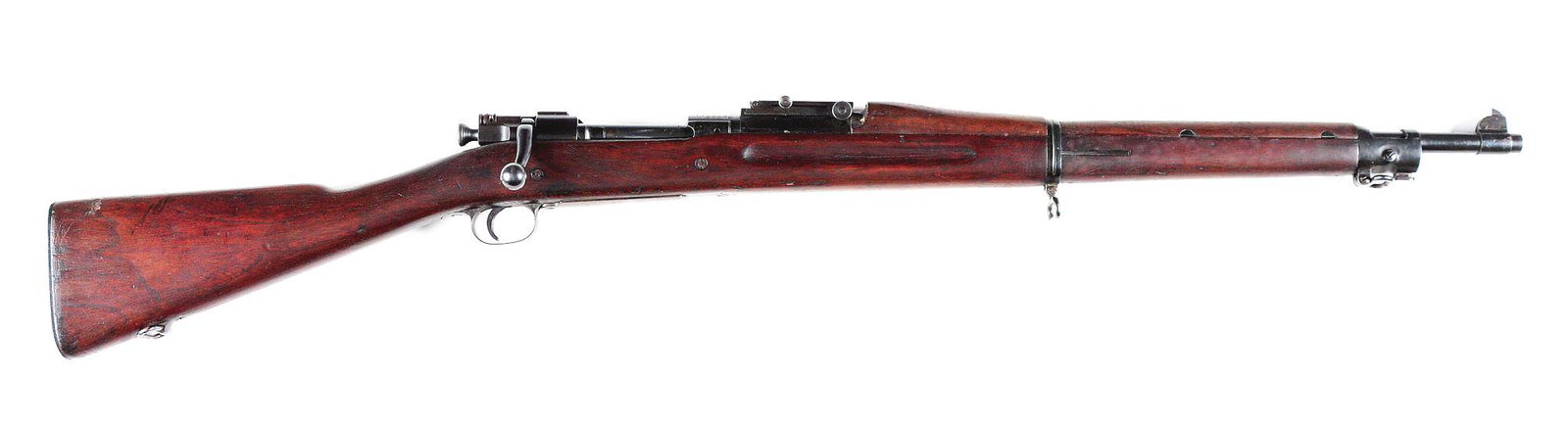 (C) SPRNGFIELD ARMORY MODEL 1903 MARK I BOLT ACTION: Springfield Model 1903 Mark I originally built in 1919 to accept the Pedersen Device and modified back to a standard 1903. Blued round "SA" marked rifled barrel dated "8-19". Correct front sight with 