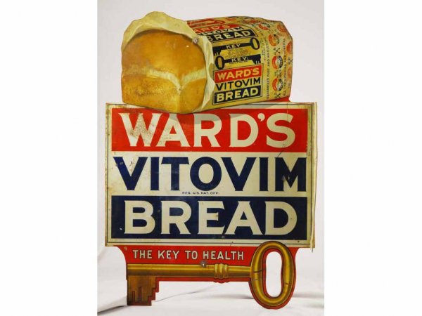 Ward's Vitovim Bread Double-Sided Flange Sign.: 18" T.