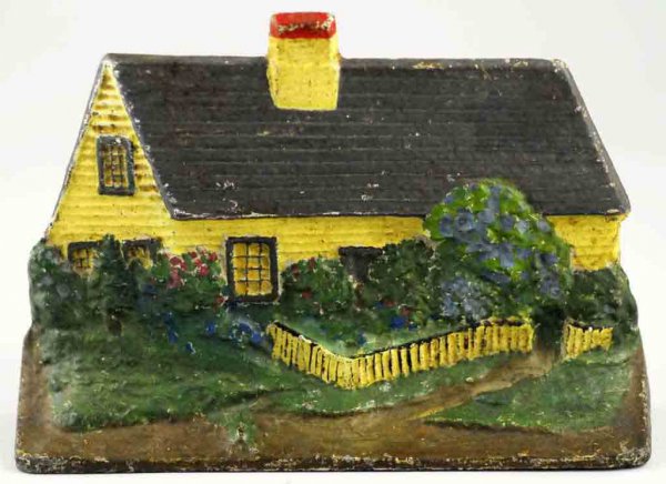 Cast Iron Cottage Doorstop.: 5 - 1/2" T.