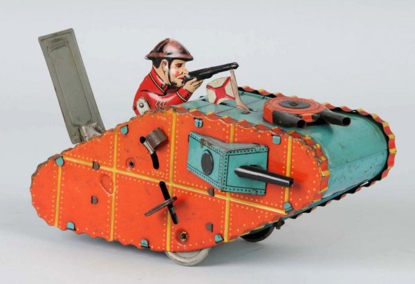 Tin Marx Tank Wind-Up Toy.: American. Working. 9" L.