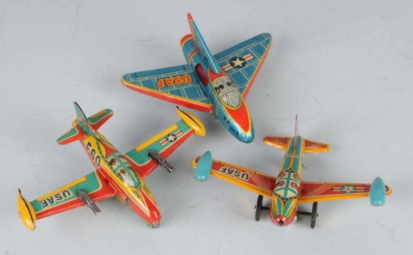 Lot of 3: Tin Friction Toys.: Japanese. Working. All military. Nice lithography. Each: 4" x 5".
