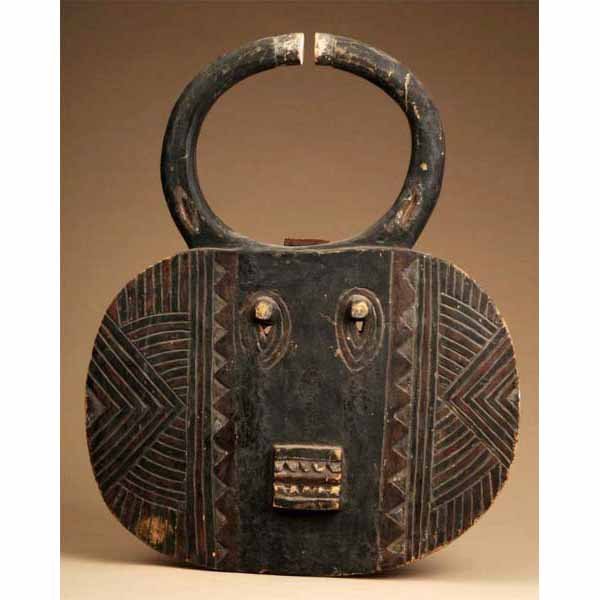 West African Senufo Moon Dancing Mask.: From Ivory Coast. Made of wood with native painting. 30" T.