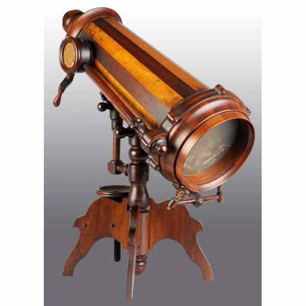 Large Wooden Kaleidoscope.: Mahogany and oak wood. Complete. Needs adjustment to work. Wonderful craftsmanship. 24" x 25".