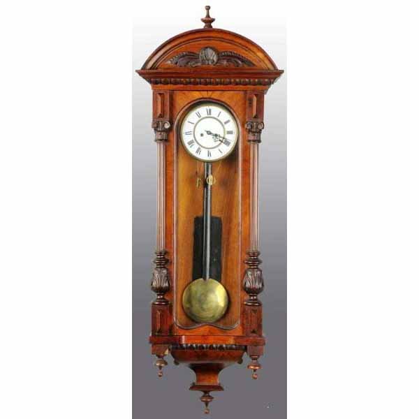 Ornate German Time & Strike Wall Clock.: With two weights. 49" T.