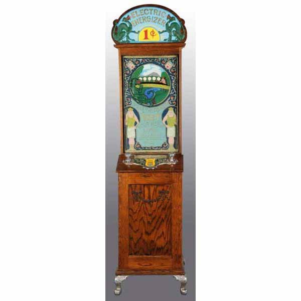 Spear the Dragon Arcade Machine.: Electric. Restored. Coin op reversed. 73 - 1/2" T.