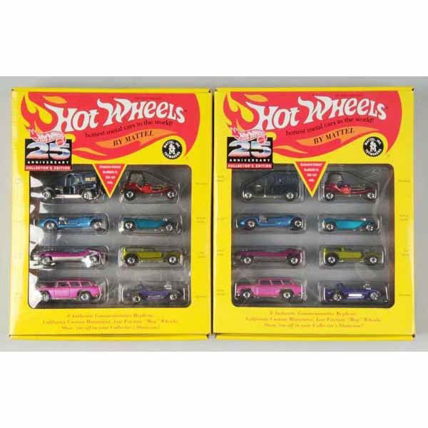 Lot of 5: Mattel Hot Wheels 25th Annv. Car Packs.: Mint in boxes. Not all pictured.