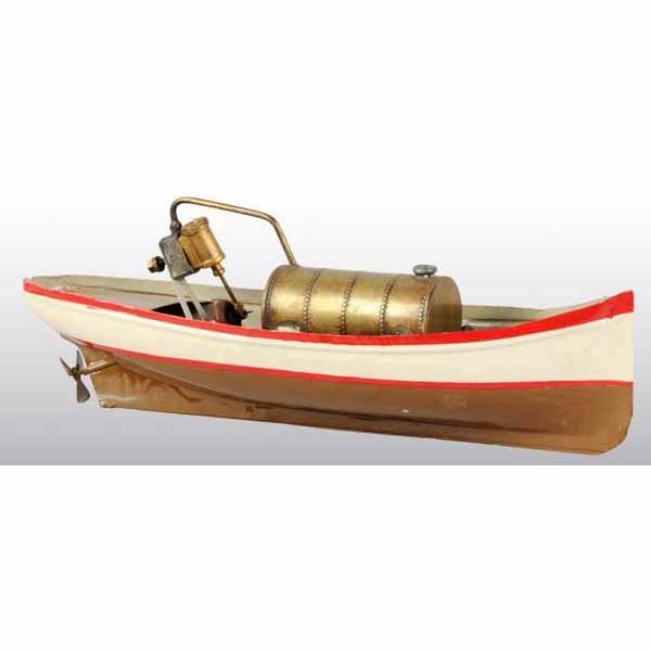 Very Rare Weeden Small Sized Steam Boat.: This size Weeden is seldom seen. The boat includes an oscillating cylinder and a propeller. The stack is missing. 12" L.