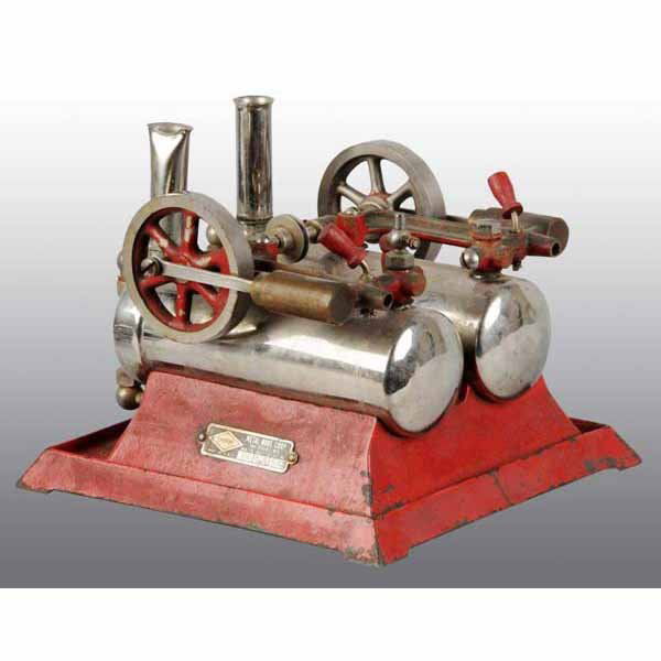 Rare Empire No. B42 Steam Engine.: Desirable double boiler and twin cylinder. An ad from the period states "This model is the equivalent of two B-30 engines mounted on a common base, with double heating capacity and double power. Has t
