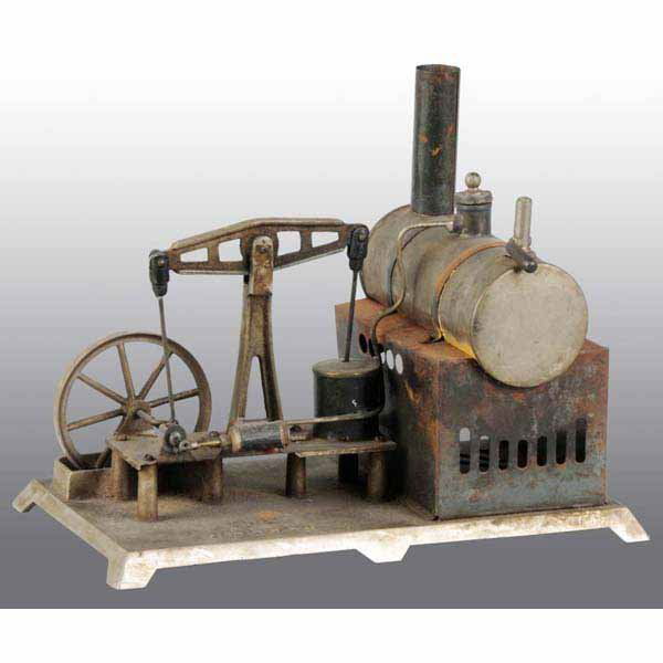 Weeden No. 48 Beam Engine.: This rare engine was introduced in 1898 for a price of $4.00, a goodly sum in that day. Production continued into 1918. The oscillating cylinder operates the walking beam. The engine includes a whistl