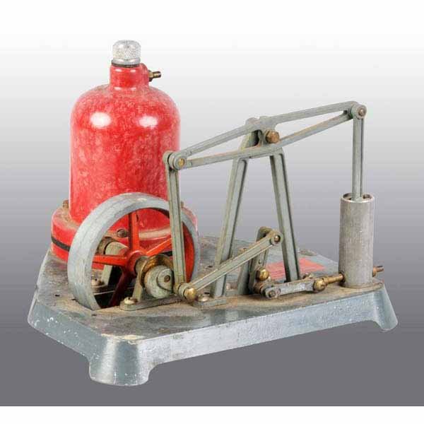 K.J. Miller "Junior Engineer" SE-100 Steam Engine: Ca. 1950s. When complete, this steam engine could be converted to three different configurations of engine layout. This toy is now set up to simulate a beam engine. 6" x 8".